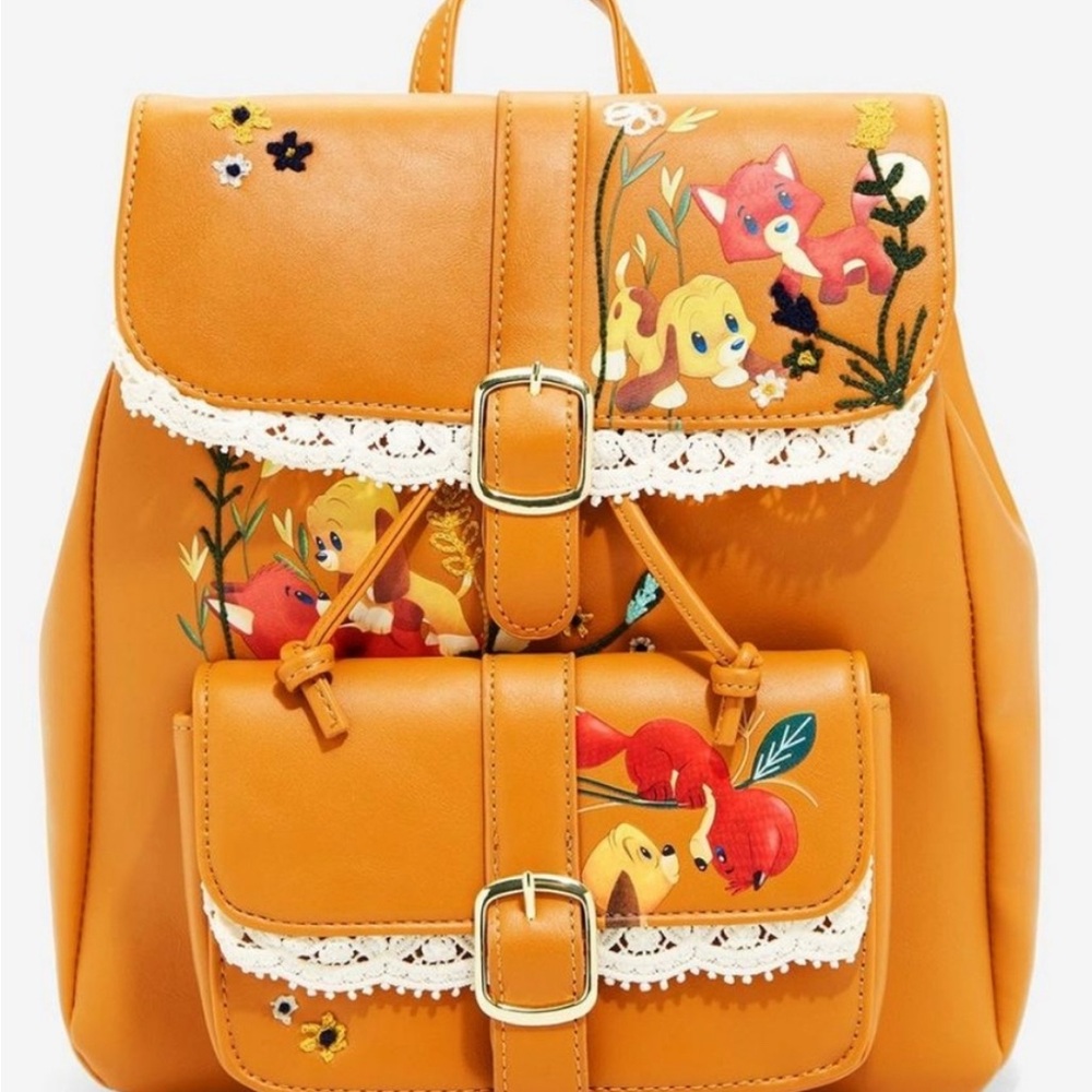 The Fox and the Hound Chibi Tod & Copper Floral Rucksack / Backpack